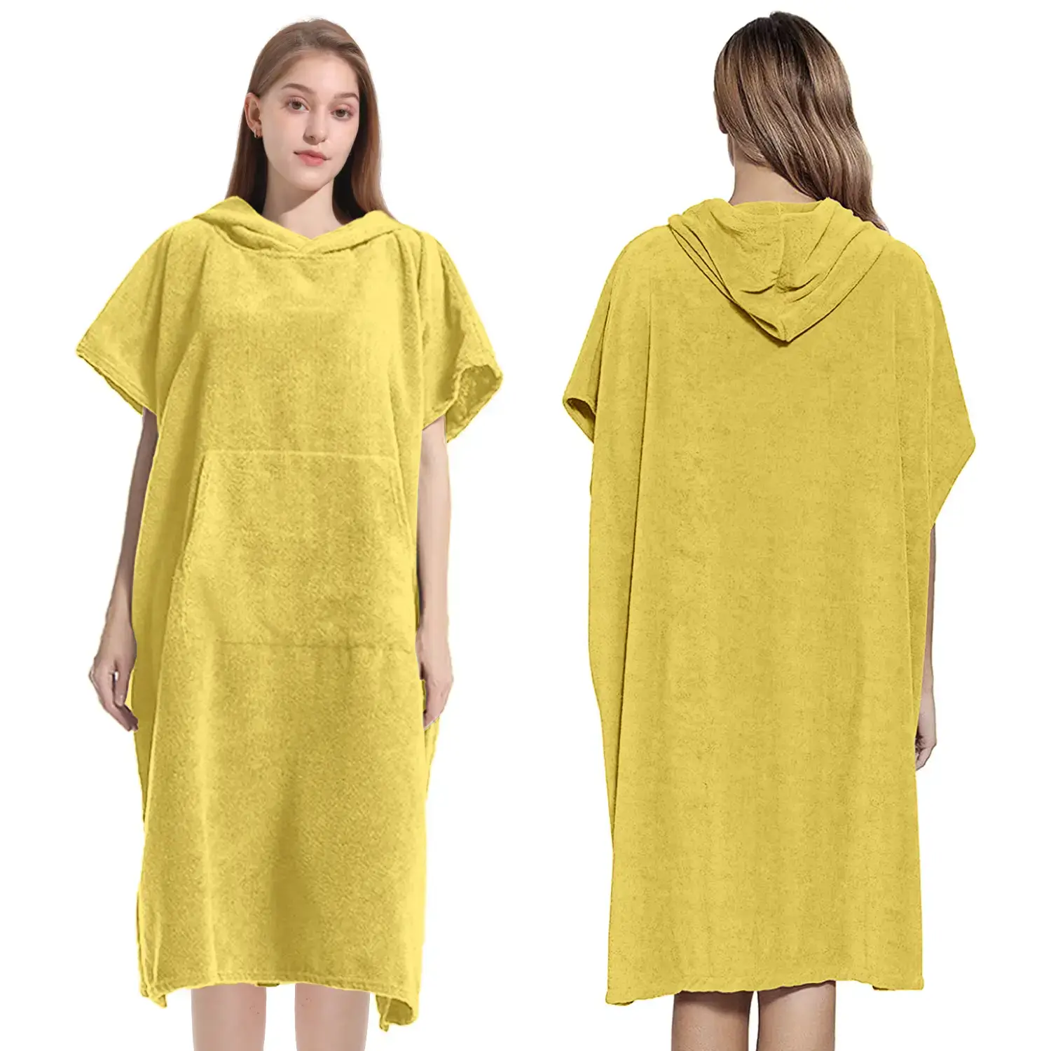 Microfiber Surf Poncho Changing Towel SKU-02-Adult Sleeveless-Yellow 1 Microfiber Surf Poncho Changing Towel SKU-02-Adult Sleeveless-Yellow